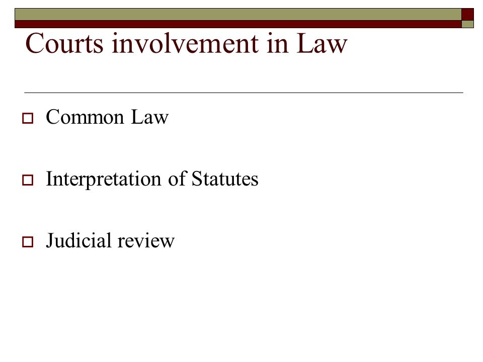 Courts involvement in Law