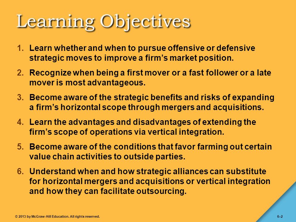 Chapter 6 Strengthening A Company's Competitive Position Strategic Moves,  Timing, And Scope Of Operations. - Ppt Video Online Download