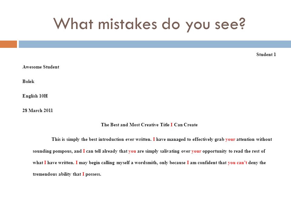 What mistakes do you see