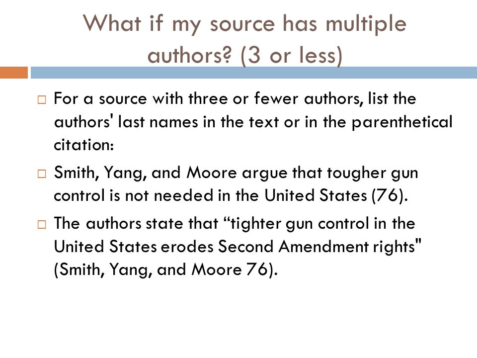 What if my source has multiple authors (3 or less)