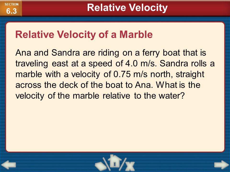 Relative Velocity of a Marble