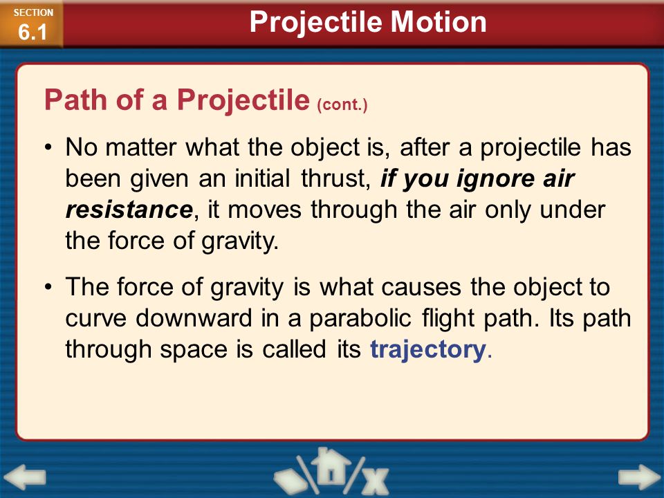 Path of a Projectile (cont.)