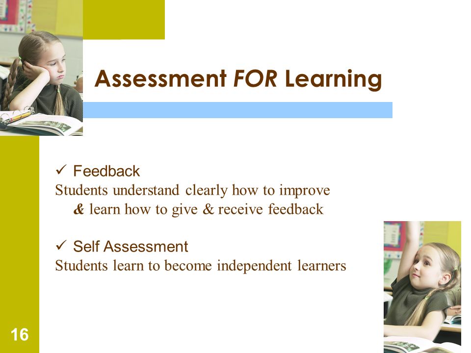 Assessment FOR Learning
