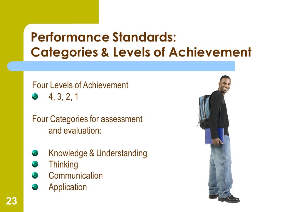 Performance Standards: Categories & Levels of Achievement