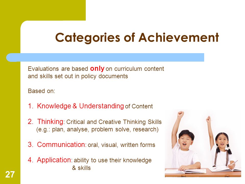 Categories of Achievement