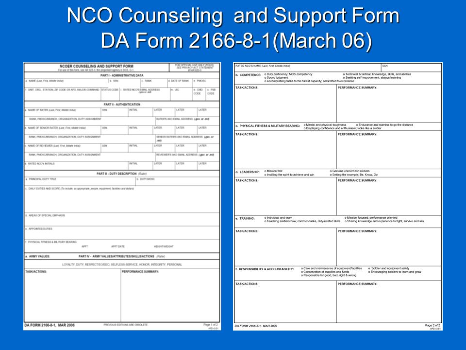 blank ncoer form