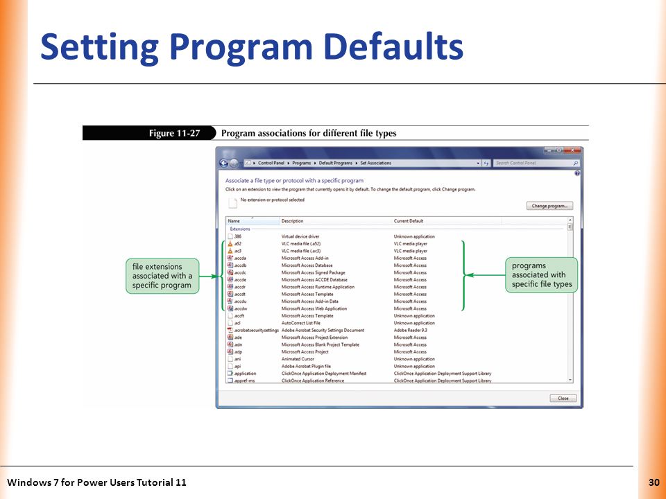 Setting Program Defaults