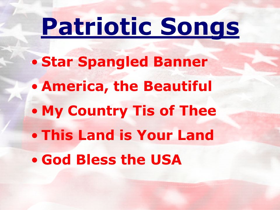 Patriotic Songs Star Spangled Banner America, the Beautiful