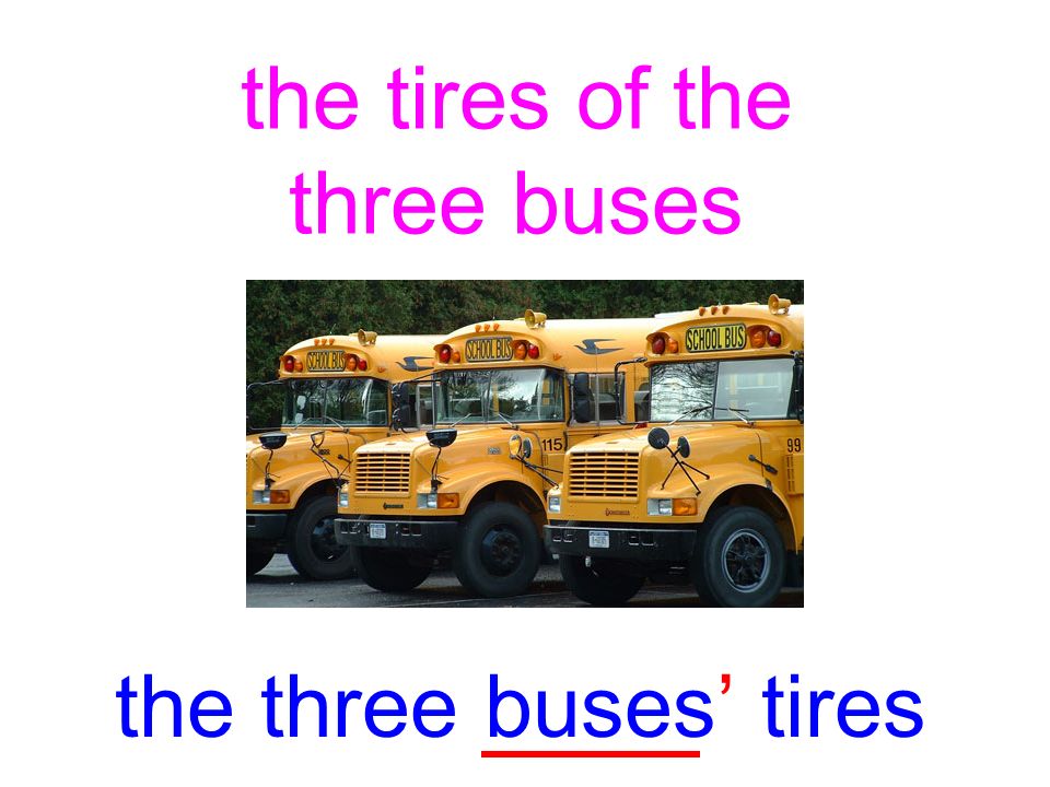 the tires of the three buses