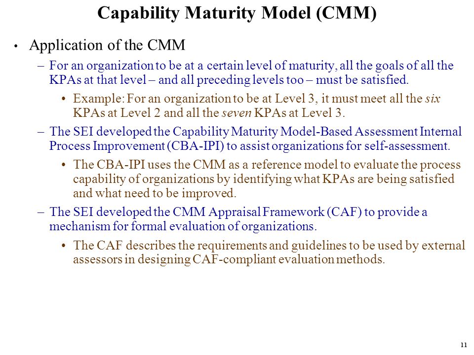 Capability Maturity Model (CMM)