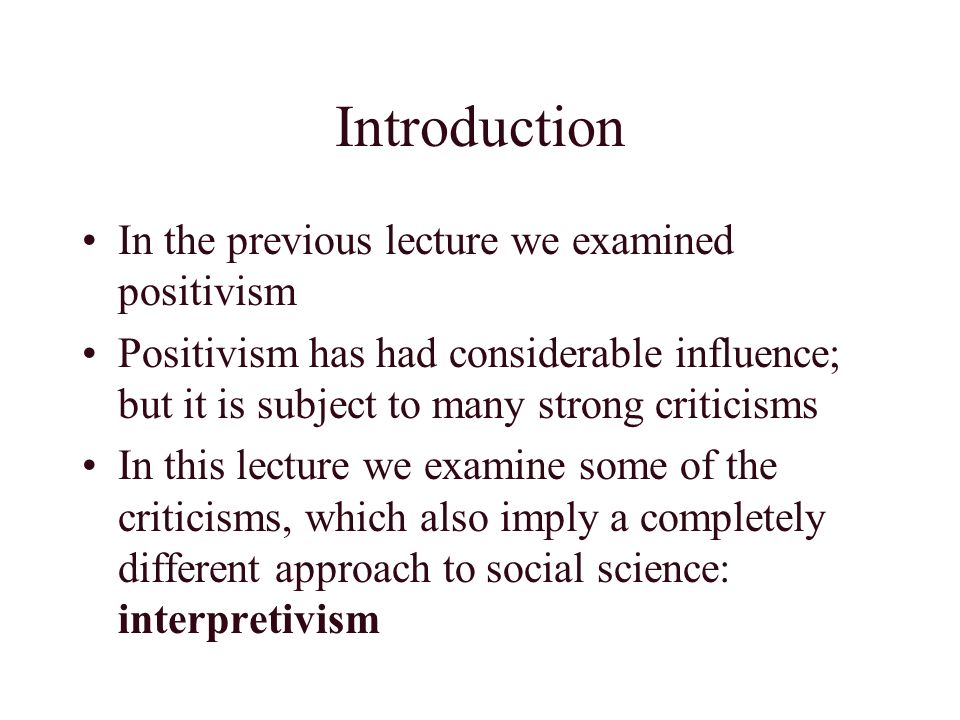 criticism of positivism