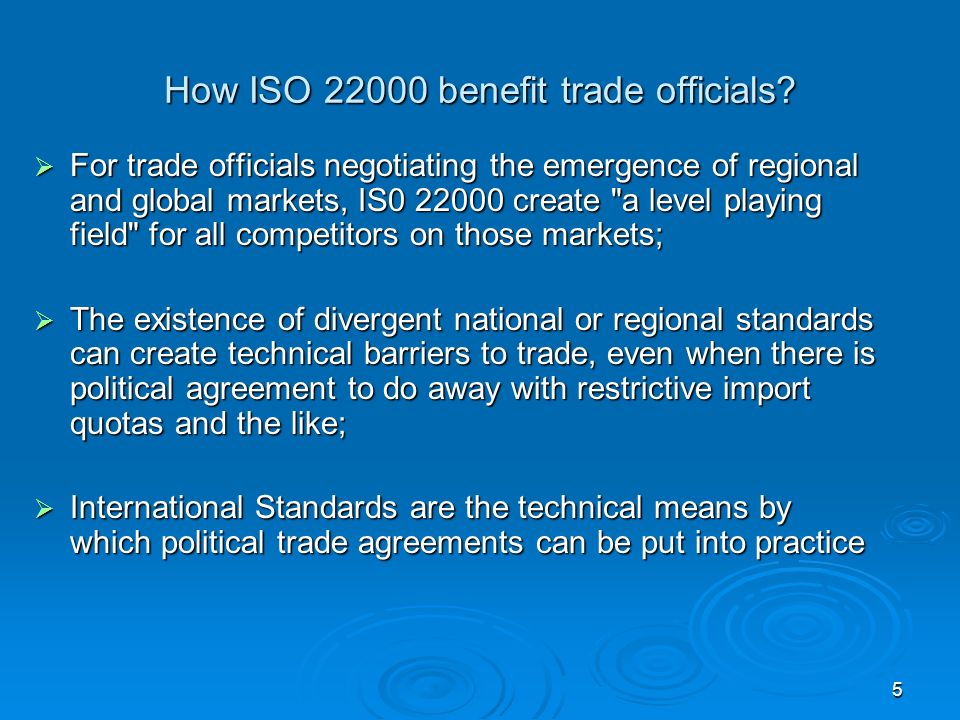 How ISO benefit trade officials