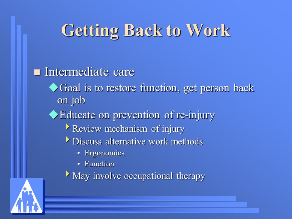 Getting Back to Work Intermediate care