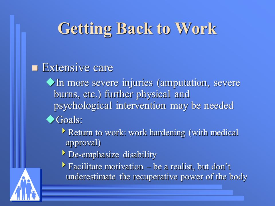 Getting Back to Work Extensive care