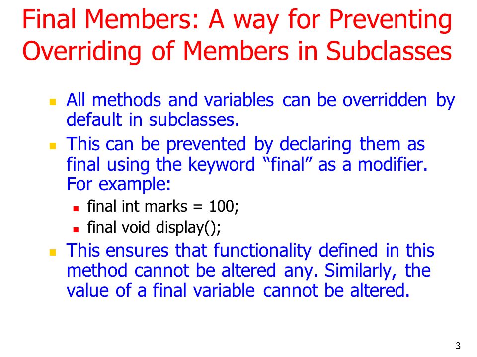 Final And Abstract Classes Ppt Video Online Download