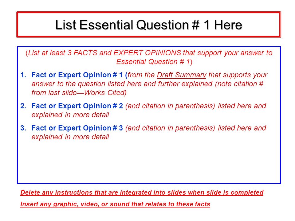 List Essential Question # 1 Here