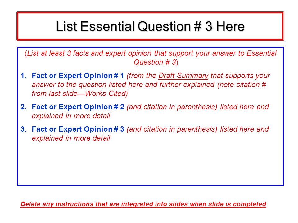 List Essential Question # 3 Here