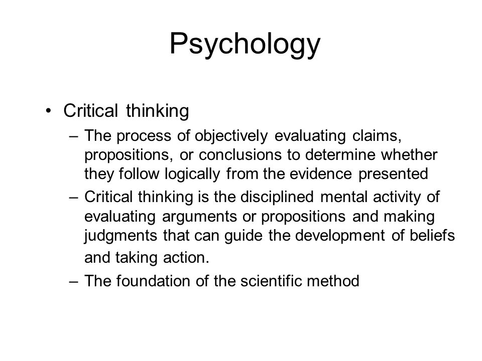 Psychology Critical thinking