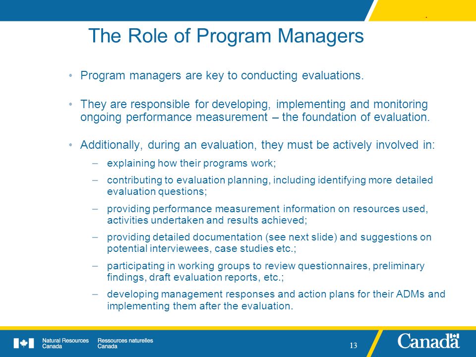 The Role of Program Managers