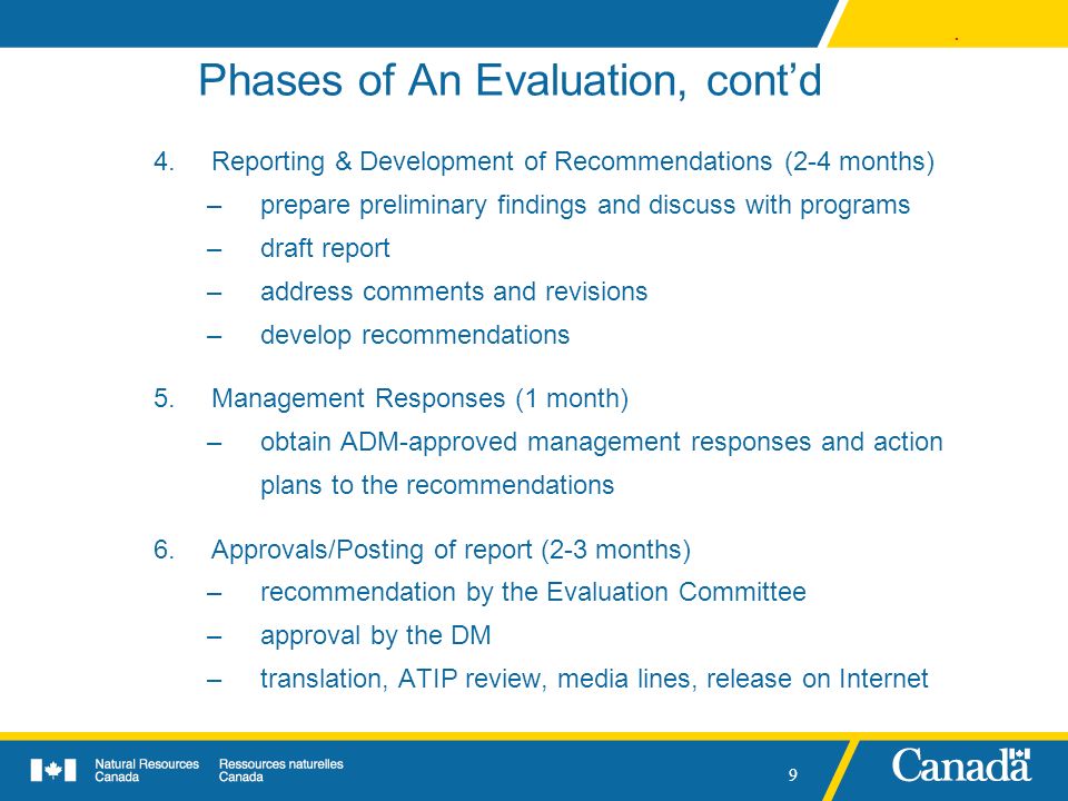 Phases of An Evaluation, cont’d