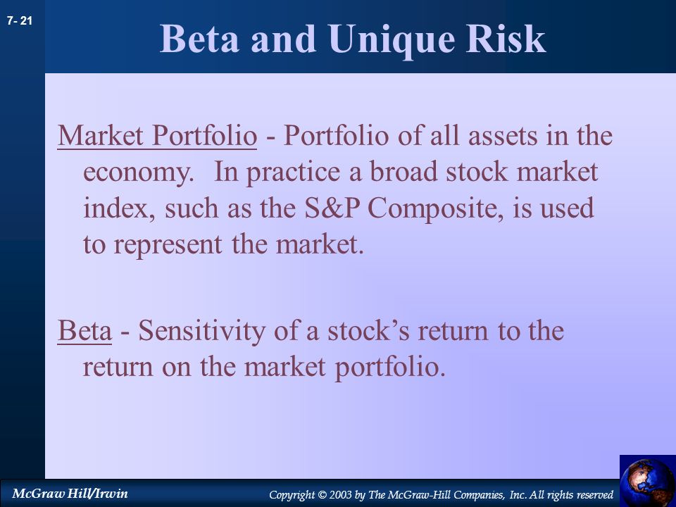 Beta and Unique Risk