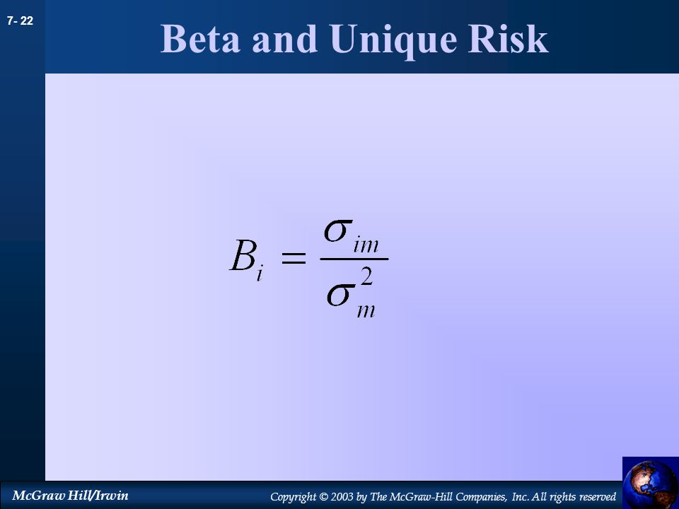 Beta and Unique Risk