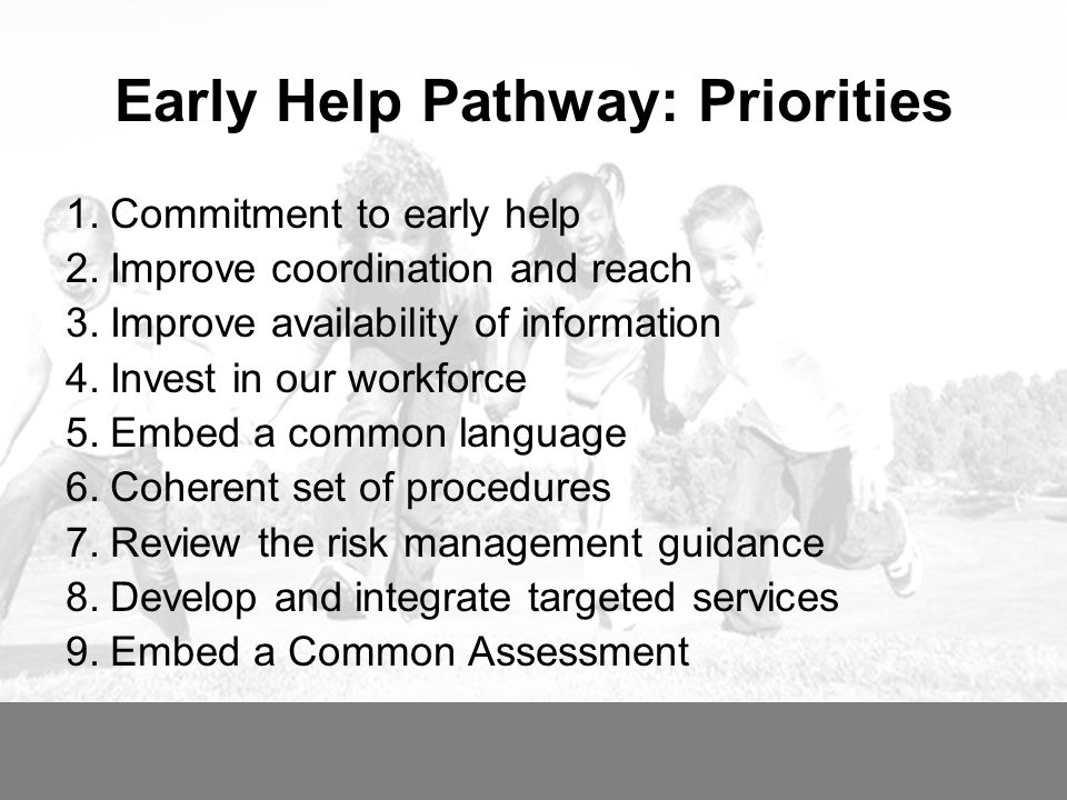 Early Help Pathway: Priorities