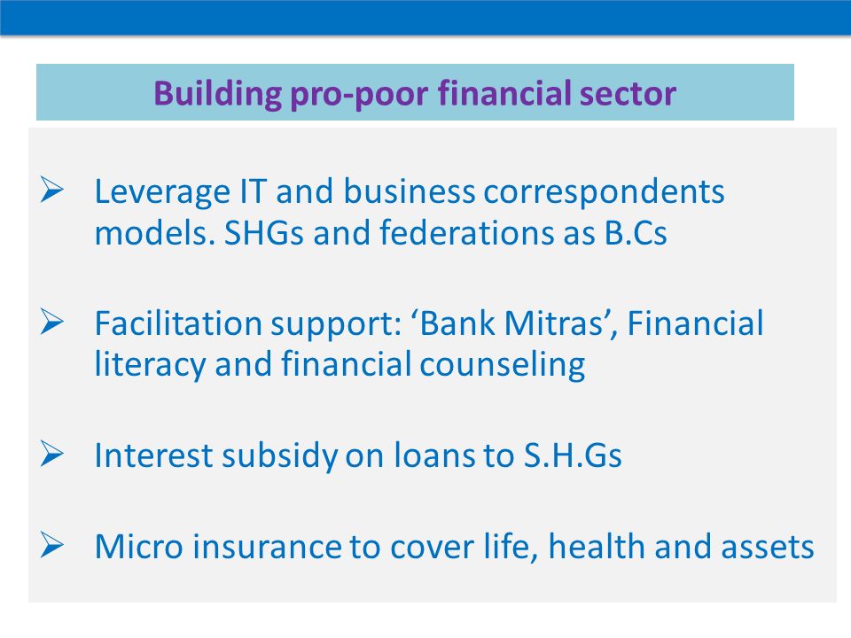 Building pro-poor financial sector