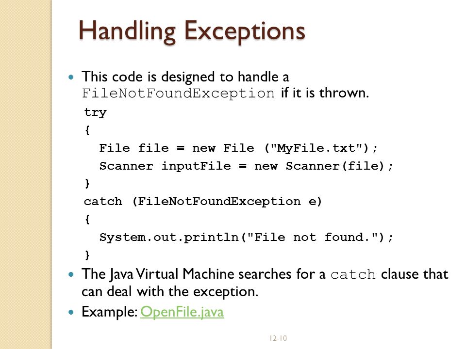 Exceptions And Advanced File I O Ppt Download