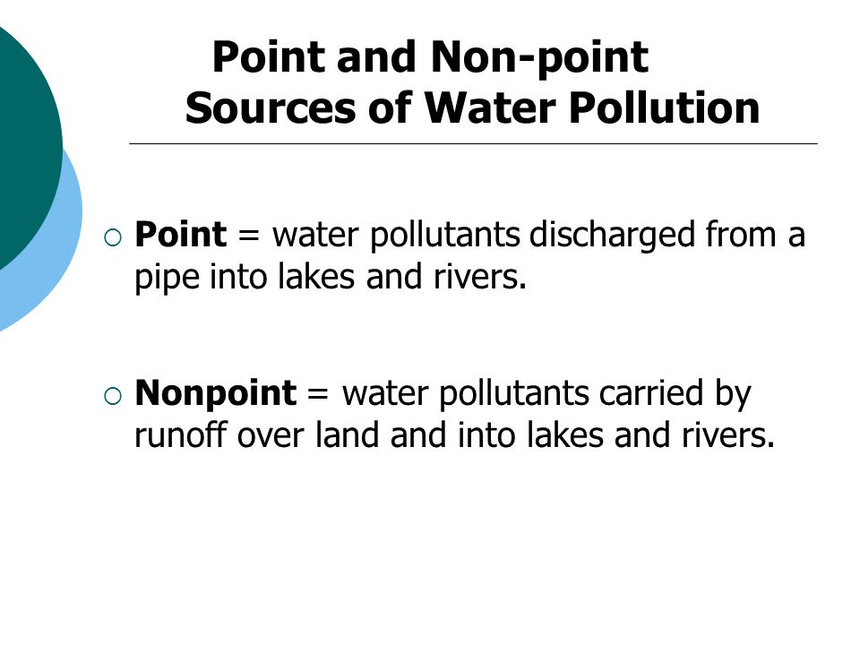 Point and Non-point Sources of Water Pollution