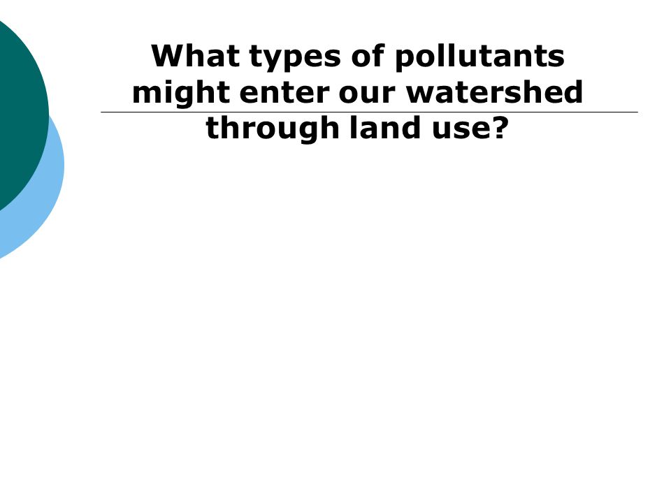 What types of pollutants might enter our watershed through land use