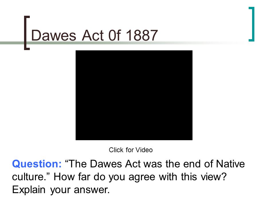 Dawes Act 0f 1887 Click for Video.