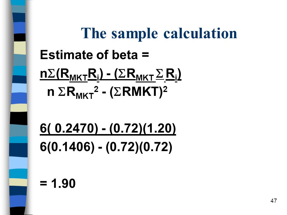 The sample calculation