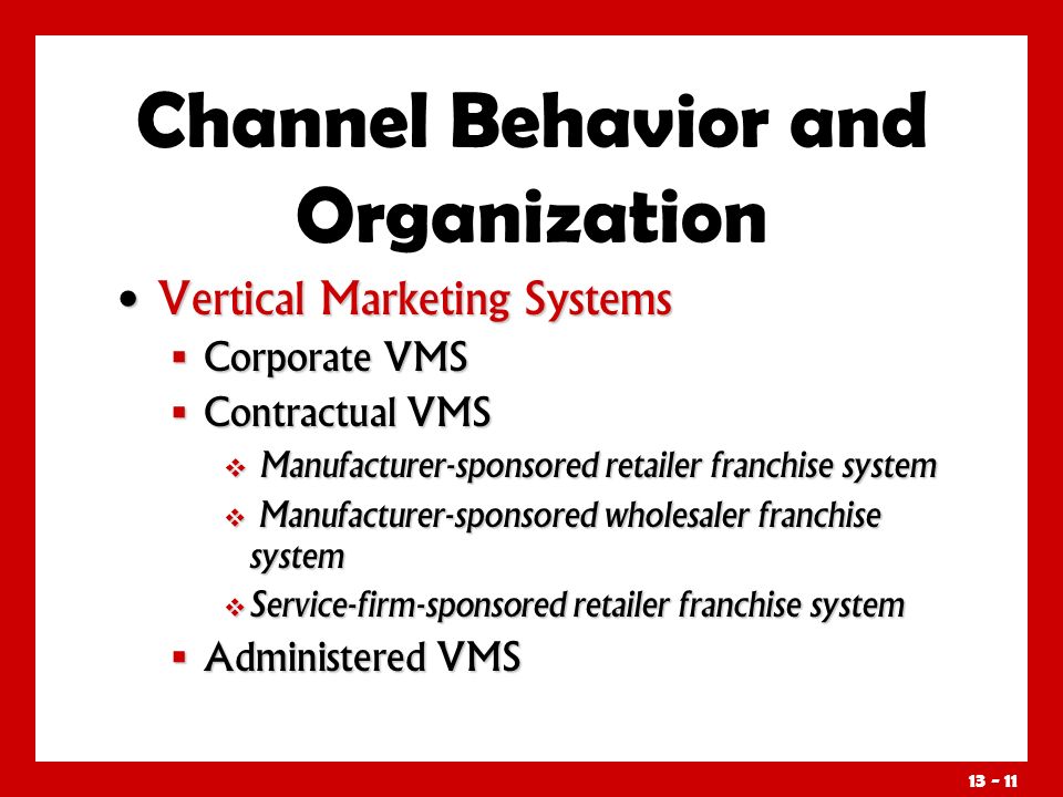 Channel Behavior and Organization