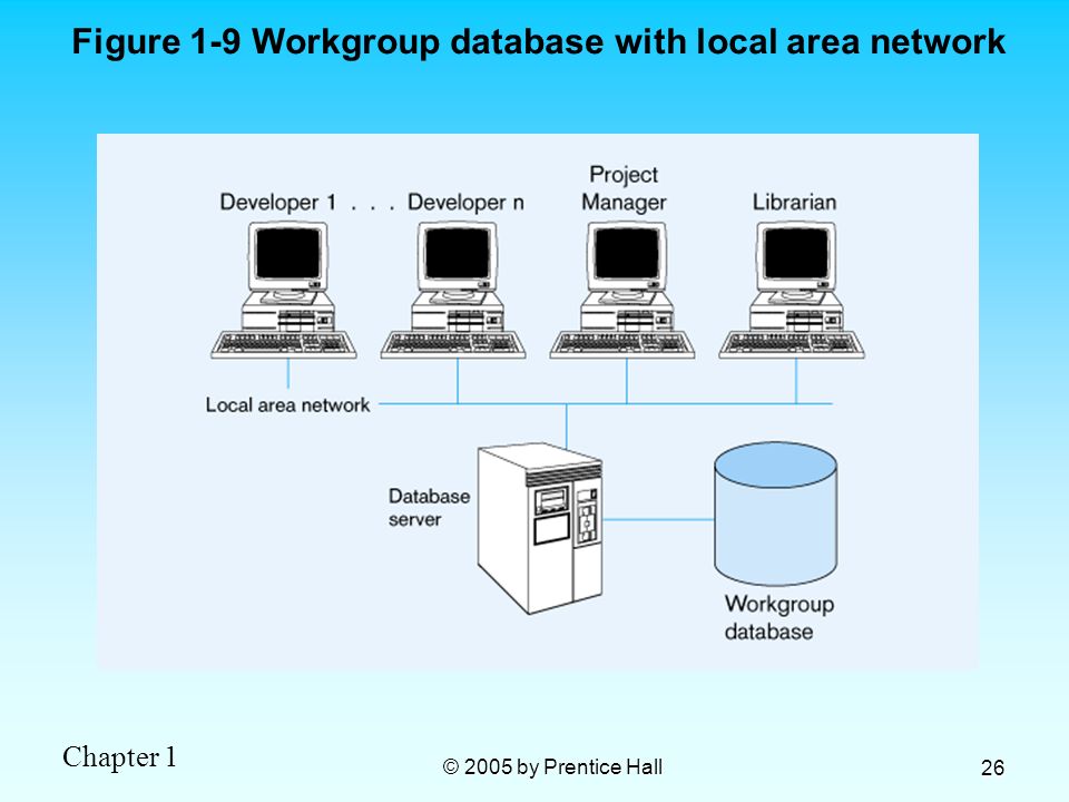 Figure 1-9 Workgroup database with local area network