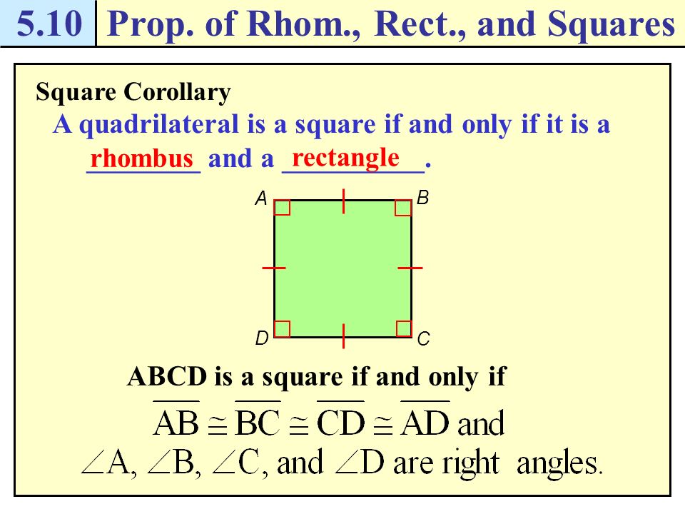 Prop. of Rhom., Rect., and Squares