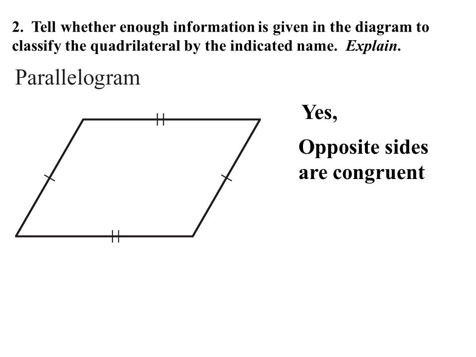 Opposite sides are congruent