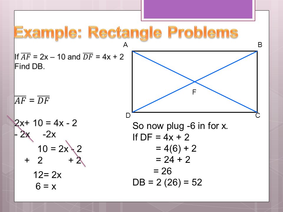 Example: Rectangle Problems