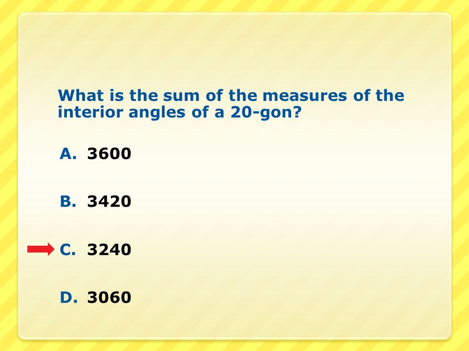 What is the sum of the measures of the interior angles of a 20-gon