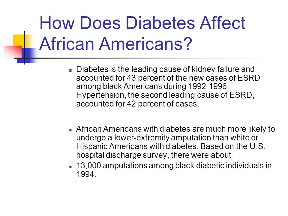 How Does Diabetes Affect African Americans