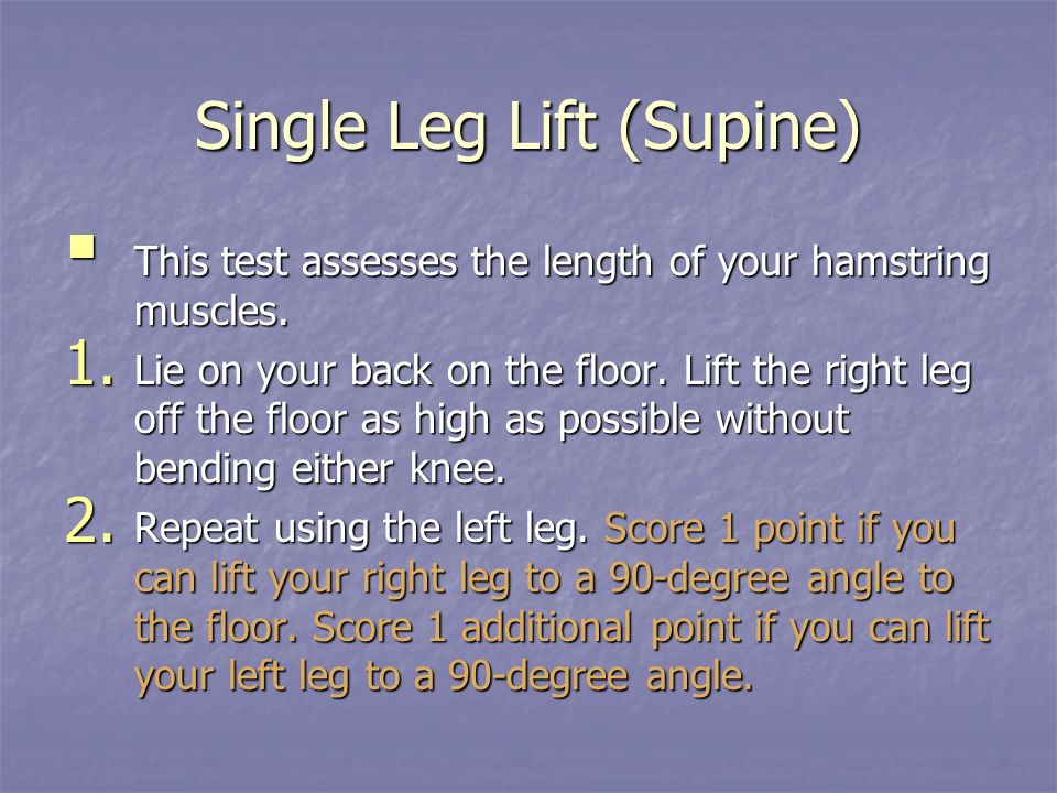 Single Leg Lift (Supine)