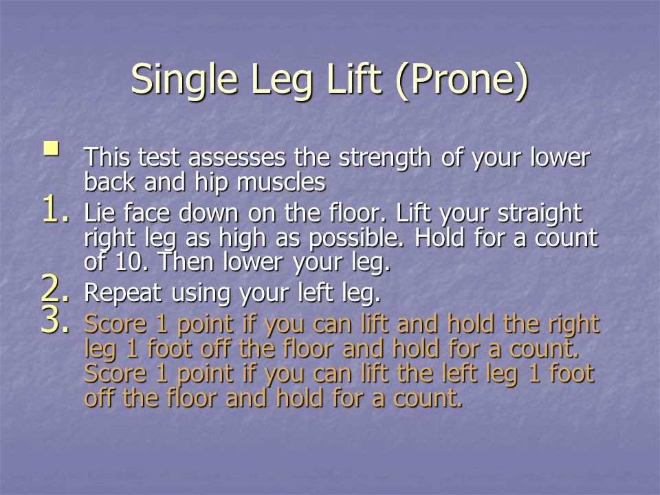 Single Leg Lift (Prone)