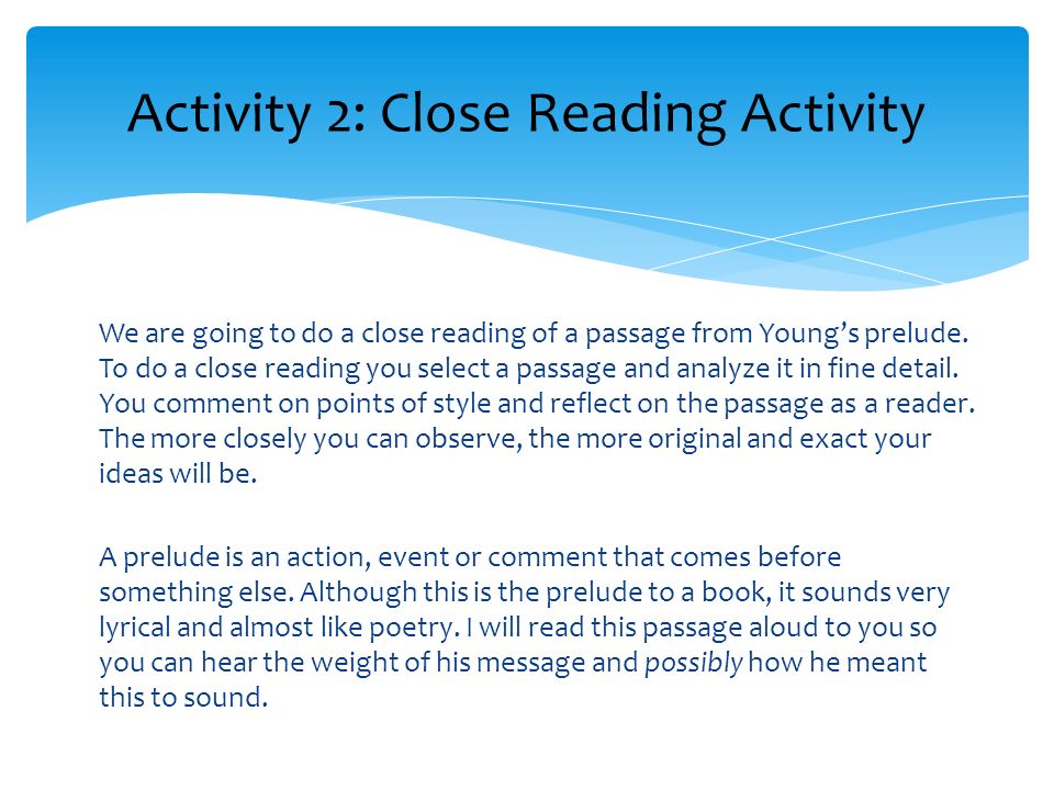 Activity 2: Close Reading Activity