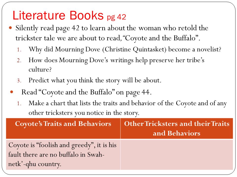 coyote and the buffalo summary