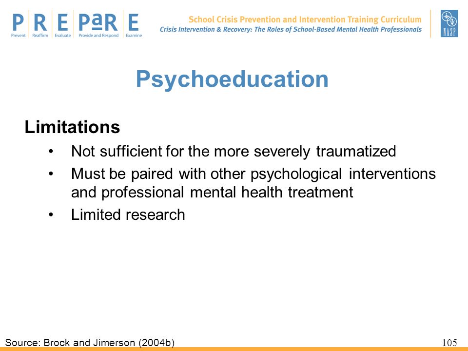 Psychoeducation Limitations