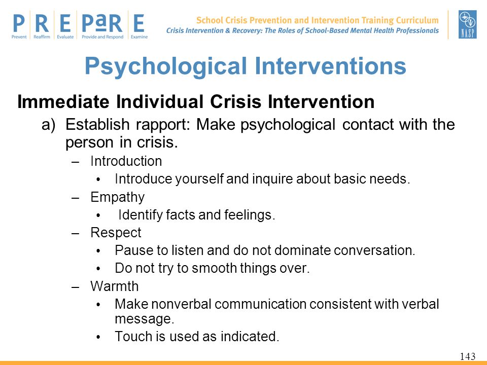 Psychological Interventions