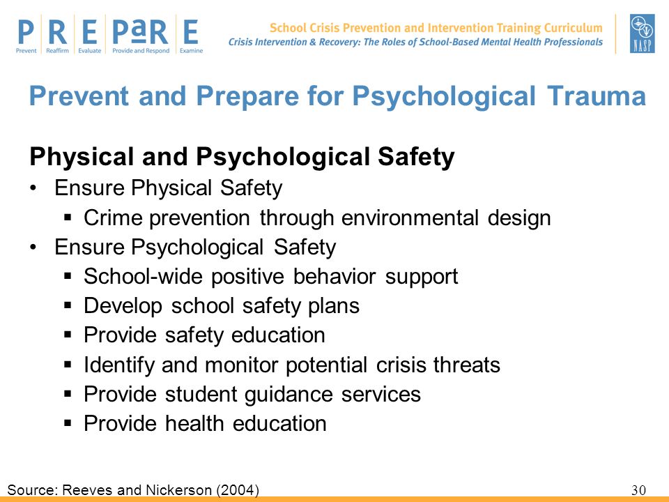 Prevent and Prepare for Psychological Trauma