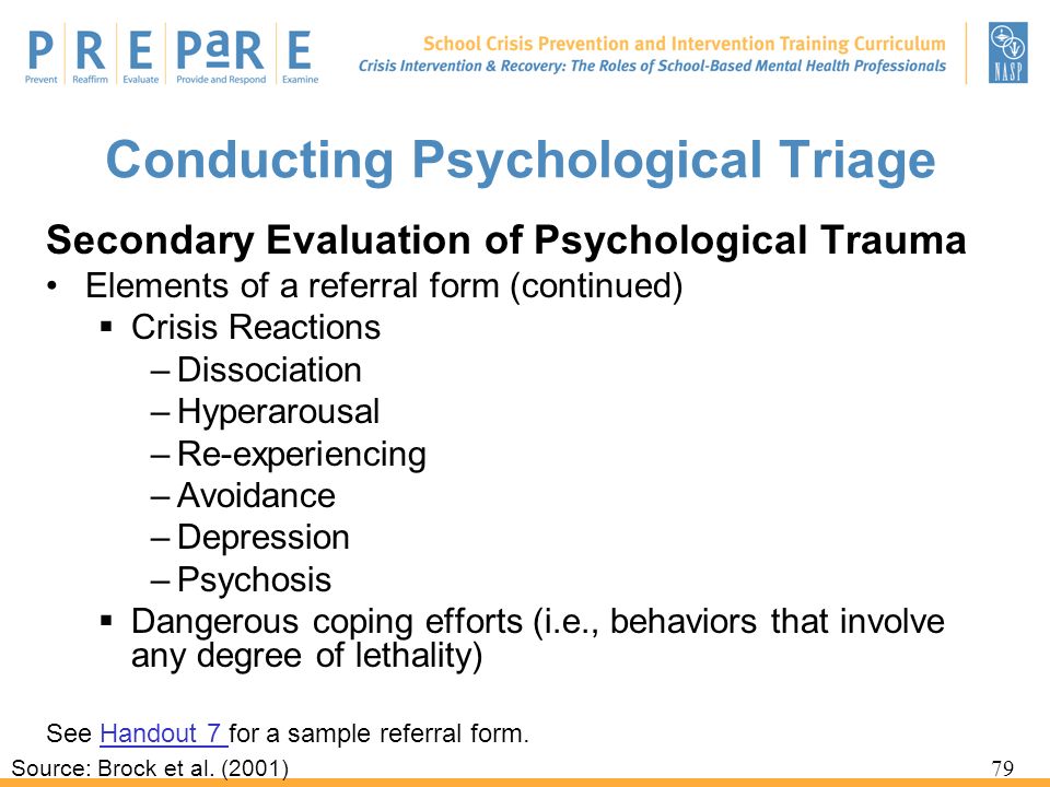 Conducting Psychological Triage