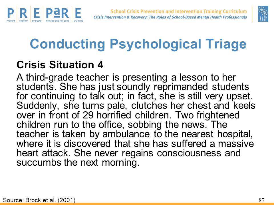 Conducting Psychological Triage