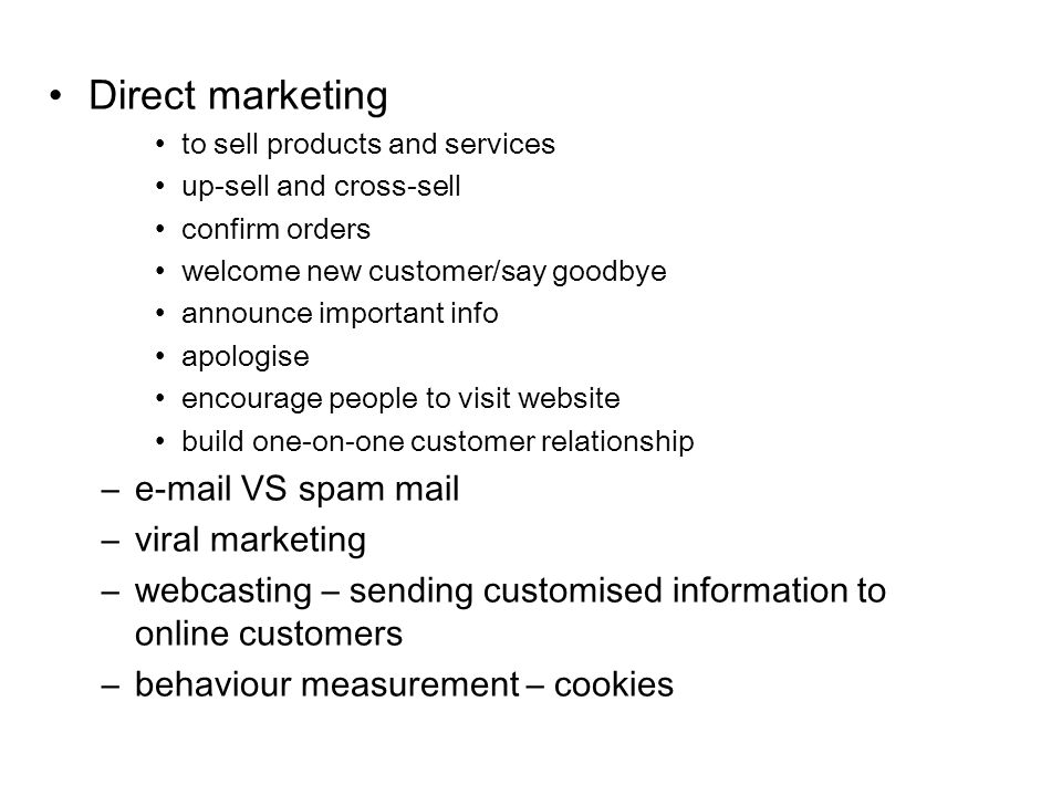 Direct marketing  VS spam mail viral marketing
